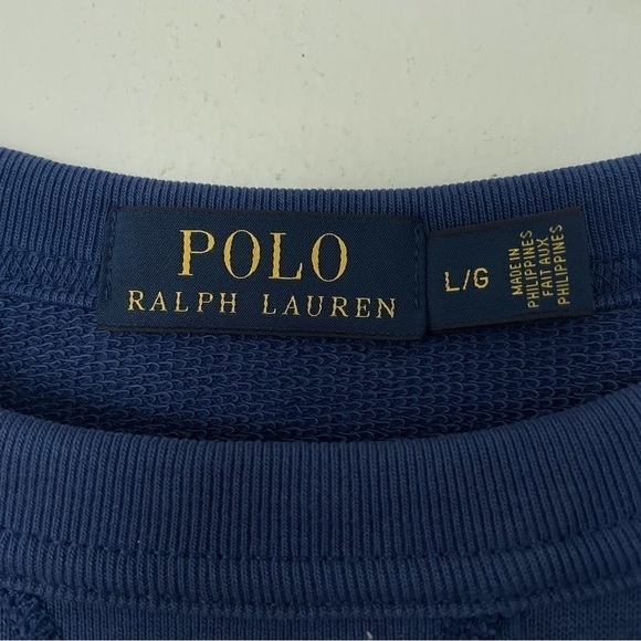 Polo Ralph Lauren Blue Crewneck Sweater | Old Money Preppy Classic - Picture 5 of 6